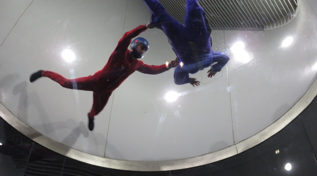 singles club members go indoor skydiving